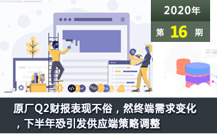 原厂Q2财报表现不俗，然终端需求变化，下半年恐引发供应端策略调整